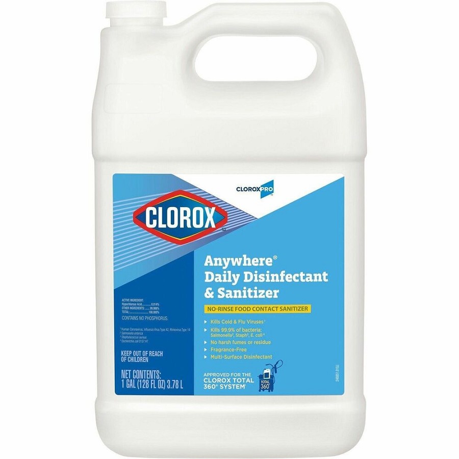 CloroxPro Anywhere Daily Disinfectant and Sanitizer Refill - 128 fl oz (4 quart) - Disinfectant, Deodorize, pH Balanced - Translucent - 1 Each 