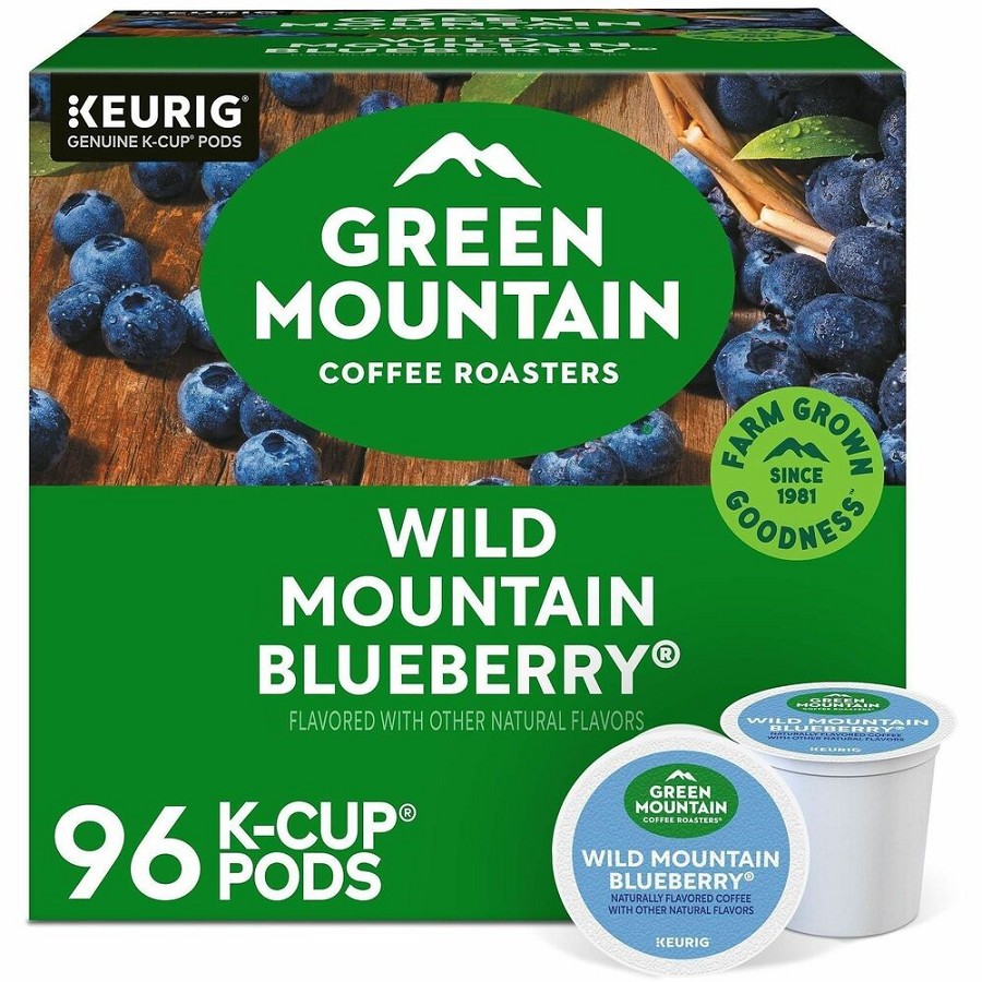 Green Mountain Coffee Roasters K-Cup Wild Mountain Blueberry Coffee - Compatible with Keurig Brewer - K-Cup - Wild Mountain Blueberry - 24/Box - 4 / Carton 