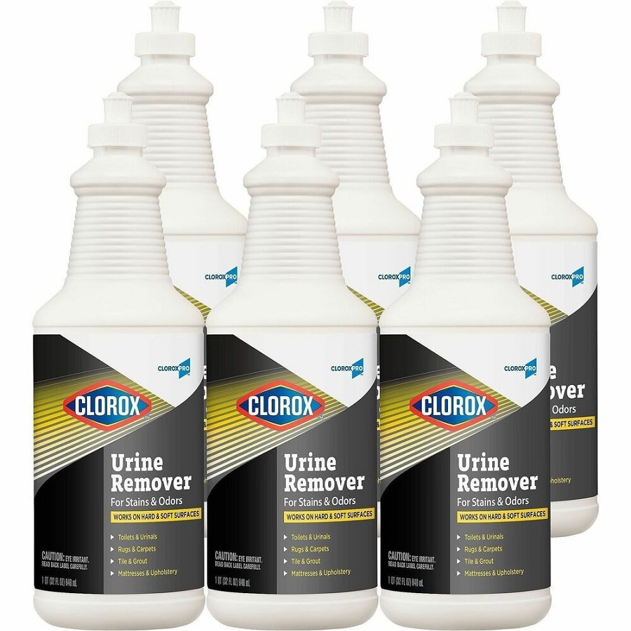 CloroxPro Urine Remover for Stains and Odors Pull Top - For Multi Surface, Multipurpose - Liquid - 32 fl oz (1 quart) - Recommended For: Urine Remover, Odor Remover, Stain Remover, Grout Remover, Germs Remover - Bleach-free - White - 6 / Carton 