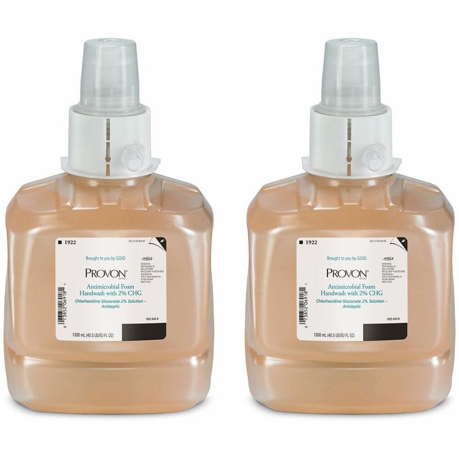 Provon LTX-12 Antimicrobial Foam Handwash with 2% CHG - 1.27 quart - Pump Bottle Dispenser - Kill Germs - Hand - Antibacterial - Beige - Fragrance-free, Dye-free - 2 / Carton 