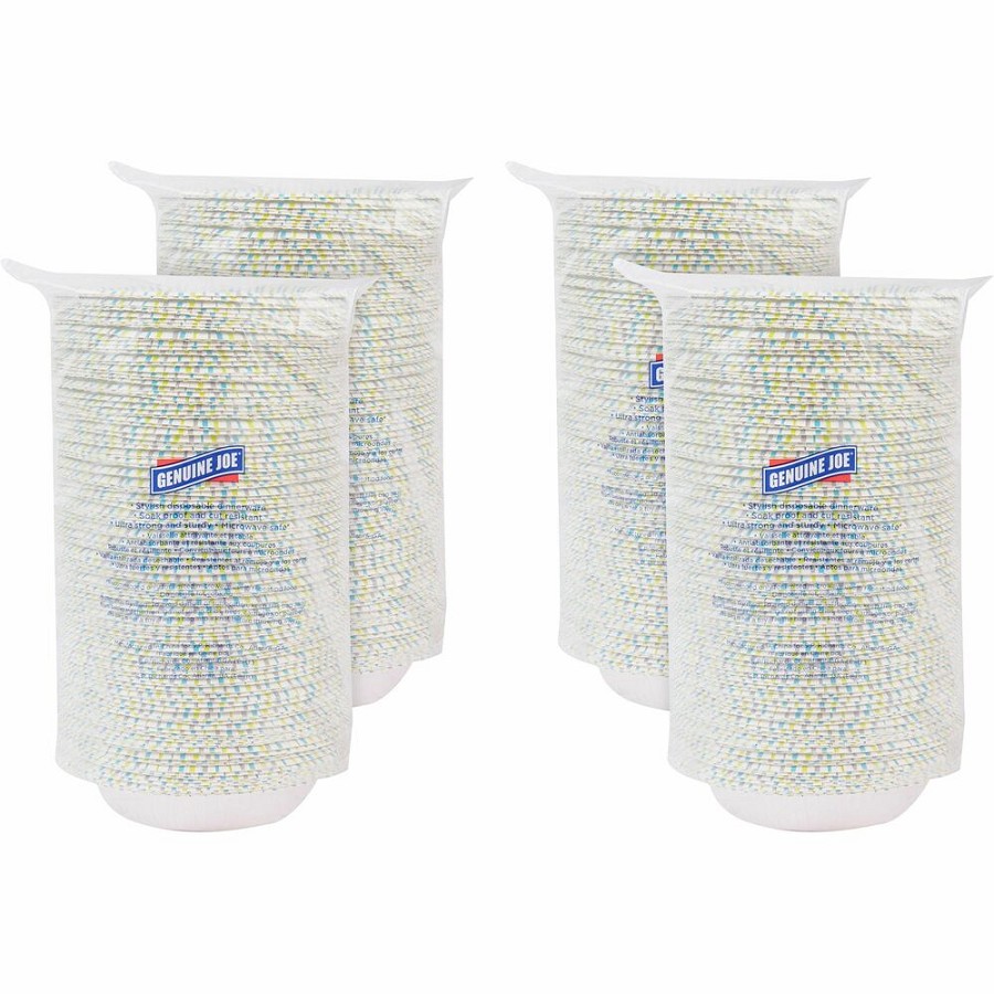 Genuine Joe 12 oz Paper Bowls - Disposable - Multi - 125/Pack - 4 / Carton 