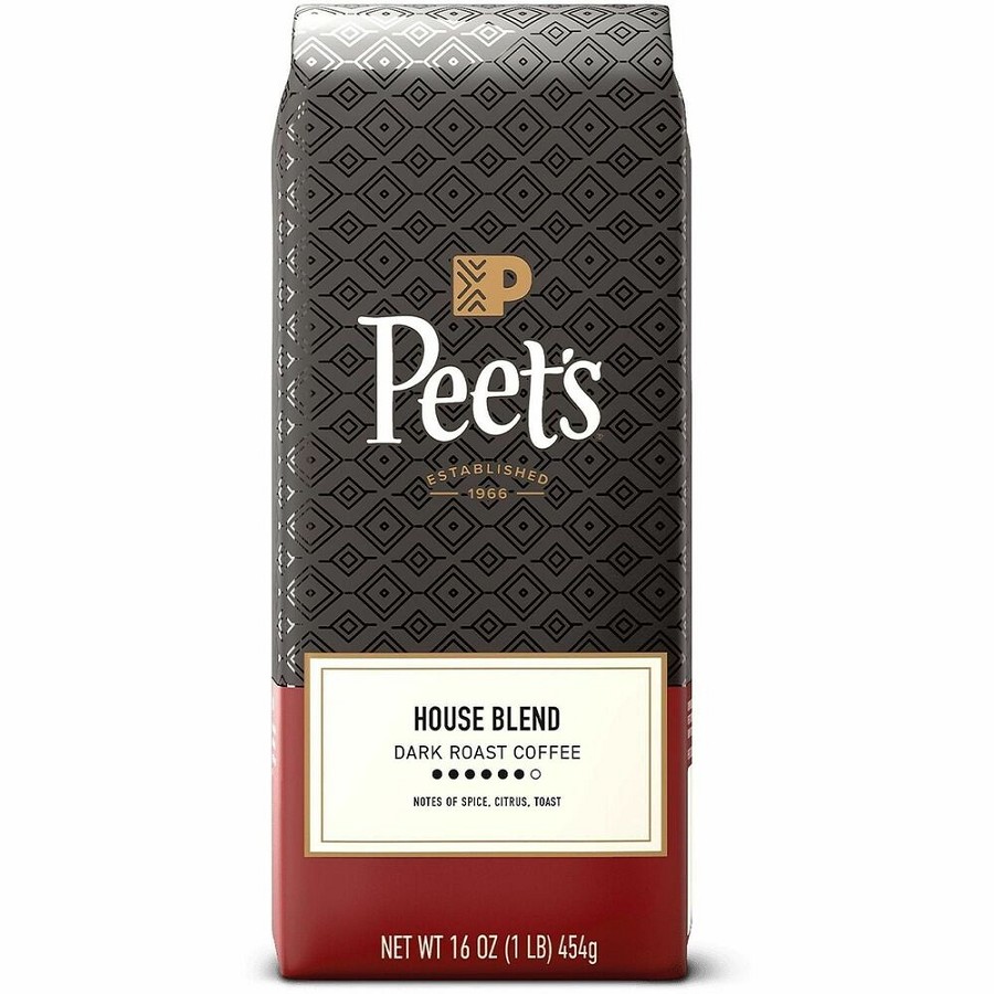 Peet's Whole Bean House Blend Coffee - Dark - 16 oz - Whole Bean - 1 Each 