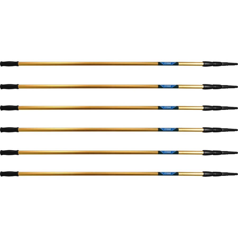 Ettore REA-C-H 3-section Extension Pole - 18 ft Length - Gold - Anodized Aluminum - 6 / Carton 