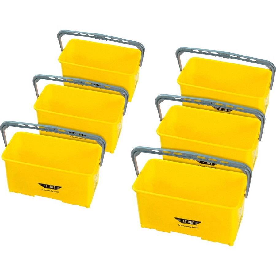 Ettore 6-gallon Super Bucket - 6 gal - Handle, Secure Grip - 10.5' x 21.8' x 11.8' - Yellow - 6 / Carton 