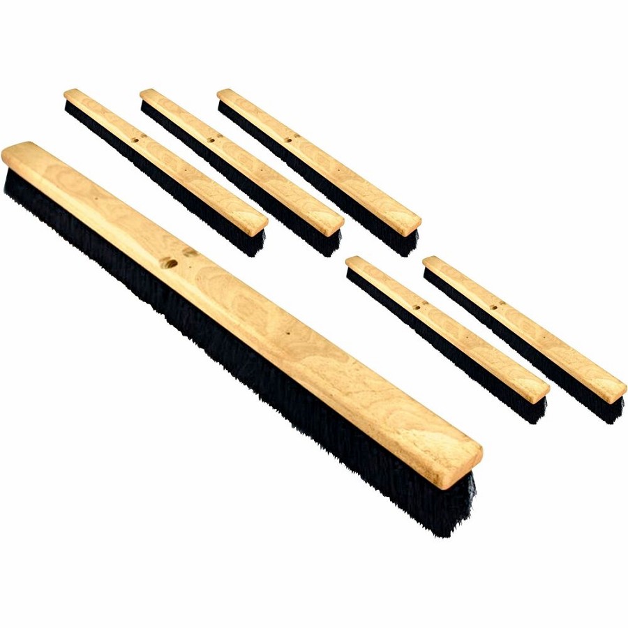 Genuine Joe Hardwood Block Broomhead - 2.75' Tampico Fiber Bristle - 36' Overall Length - 6 / Carton 