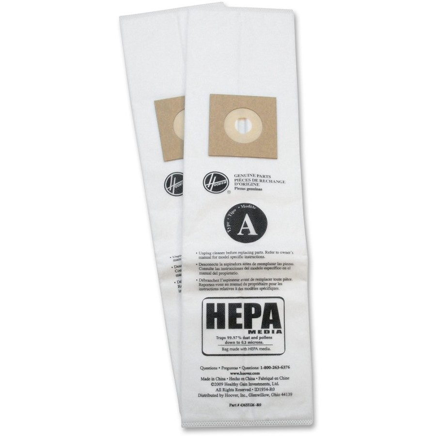 Hoover Insight Upright Allergen Bags - 10/Pack - 6 / Carton - Type A - Yellow 