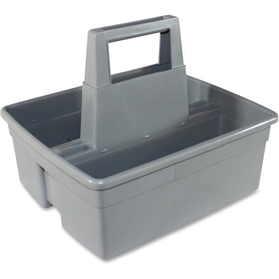 Impact Maids' Basket - 2 Compartment(s) - 10.10' Height x 11.10' Width x 12.90' Length - Handle, Heavy Duty - Gray - Plastic - 6 / Carton 