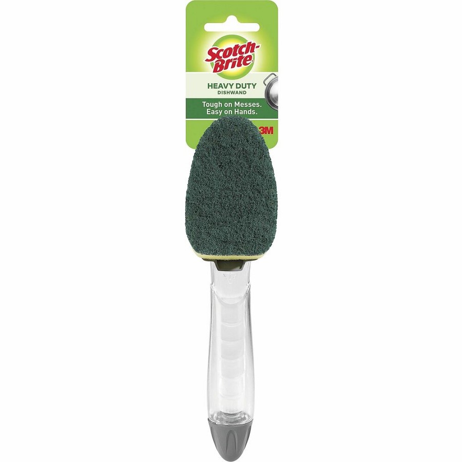Scotch-Brite Heavy-Duty Dishwand - 4 / Carton - Plastic - Green 