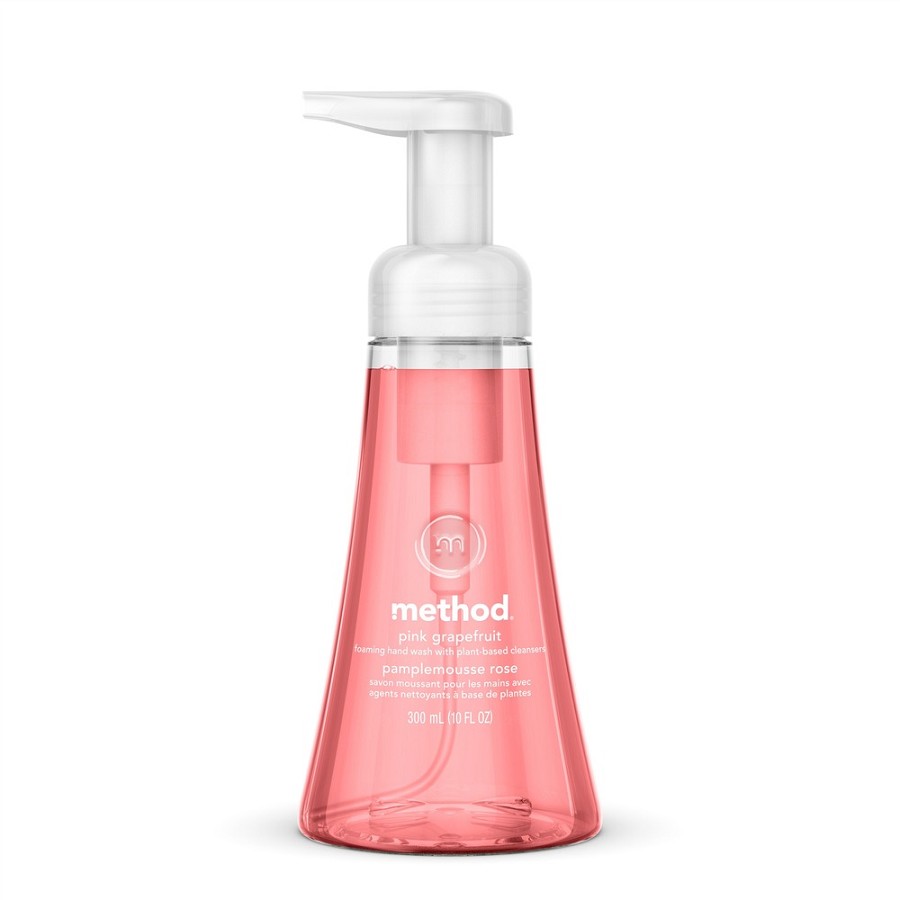 Method Foaming Hand Soap - Pink Grapefruit Scent - 10 fl oz - Pump Bottle Dispenser - Hand - Light Pink - Pleasant Scent, Paraben-free, Phthalate-free, Triclosan-free - 6 / Carton 