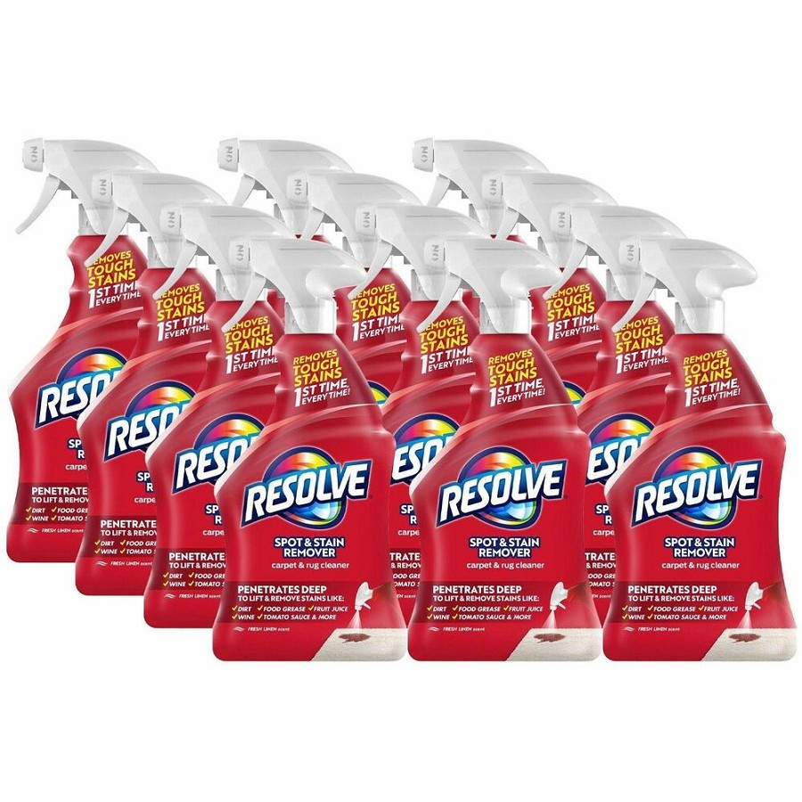 Resolve Stain Remover Cleaner - For Carpet - 22 fl oz (0.7 quart) - Fresh Linen Scent - Recommended For: Stain Remover - Odor Neutralizer - Light Yellow - 12 / Carton 