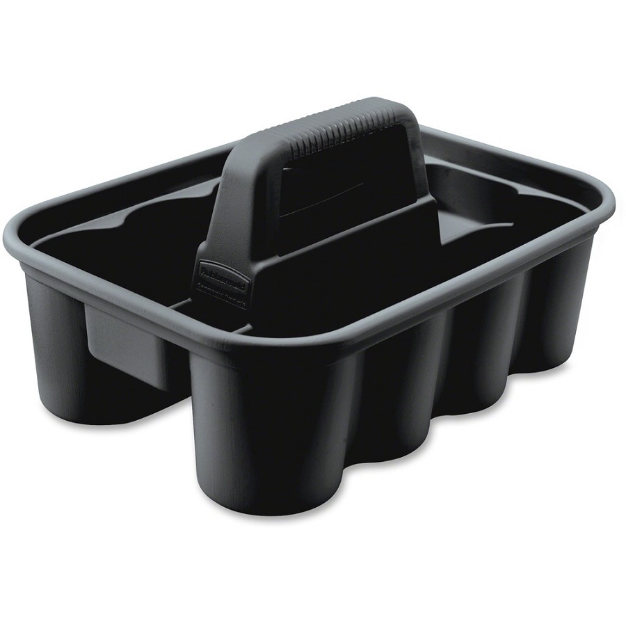 Rubbermaid Commercial Deluxe Carry Caddy - 15' Length x 10.90' Width x 7.40' Height - Heavy Duty, Ergonomic Design, Handle, Heavy Duty - Black - 6 / Carton 