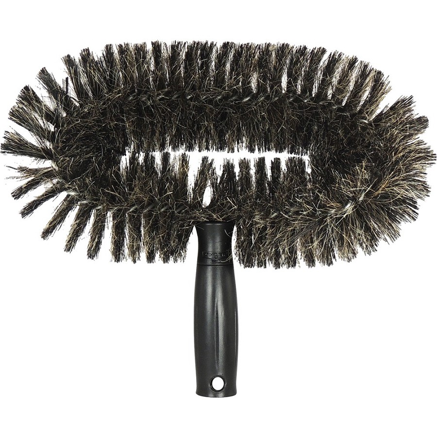 Unger StarDuster WallBrush - Horsehair Bristle - 9.4' Overall Length - Black, Brown - 5 / Carton 