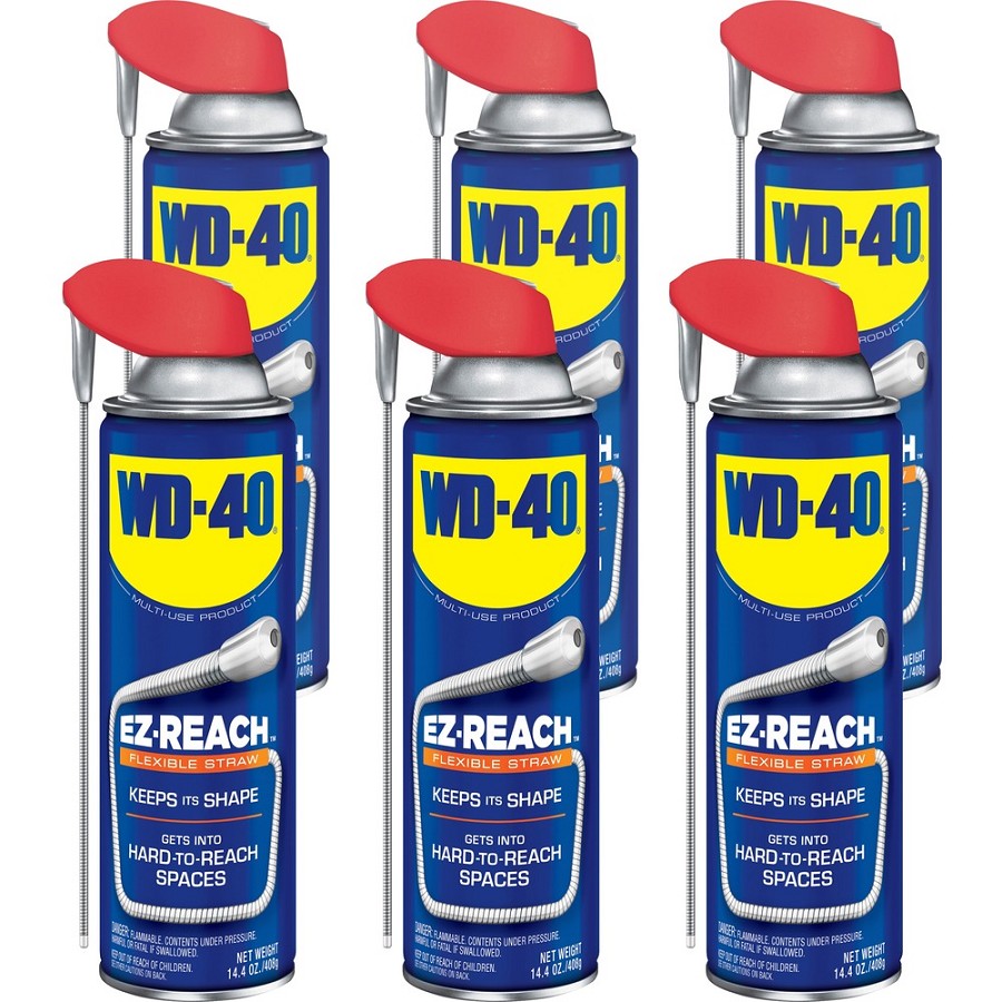WD-40 EZ Reach Flexible Straw Lubricant - 14.40 fl oz - Corrosion Resistant - 6 / Carton 