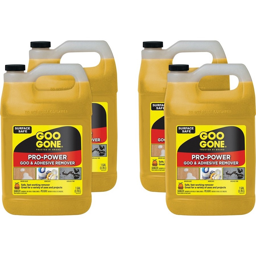 Goo Gone 1-Gallon Pro-Power Goo Remover - For Nonporous Surface, Upholstery, Carpet, Fabric, Clothing - Liquid - 128 fl oz (4 quart) - Citrus Scent - Recommended For: Grease Remover, Tar Remover, Silicon Remover, Adhesive Remover, Residue Remover, Wax Rem 