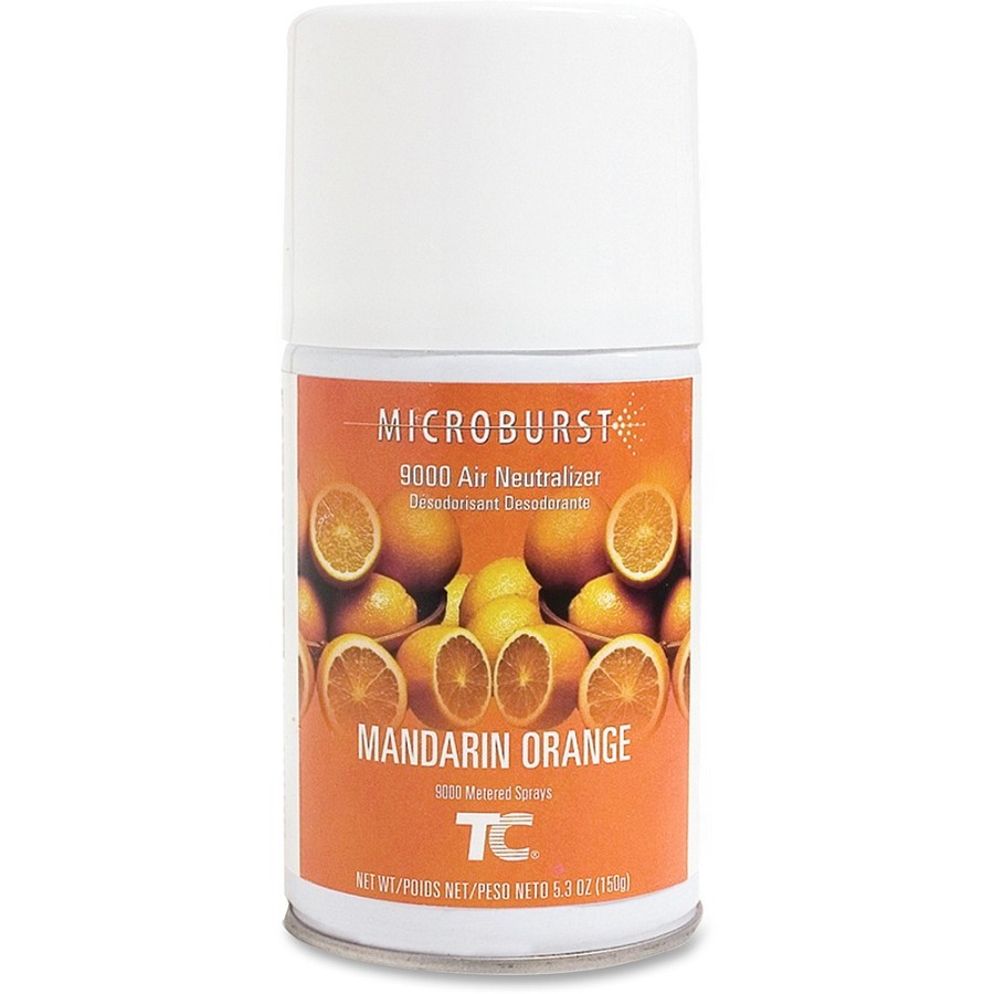Rubbermaid Commercial Microburst 9000 Mandarin Air Spray - Spray - Mandarin Orange - Long Lasting, Odor Neutralizer - 4 / Carton 