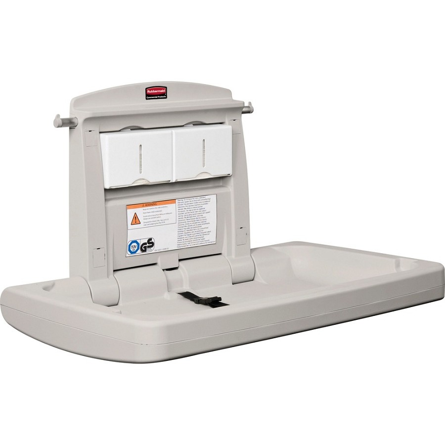 Rubbermaid Commercial Horizontal Baby Changing Station - Rectangle Top - 50 lb Capacity - 21.50' Table Top Length x 4' Table Top Width - 33.25' Height - Assembly Required - Beige - 1 Each 