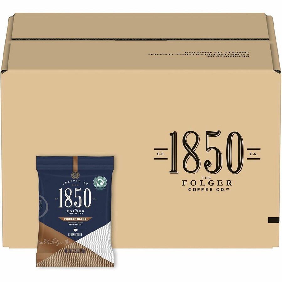 1850 Pioneer Blend Coffee - Medium - 2.5 oz - Pioneer - 24 / Carton 