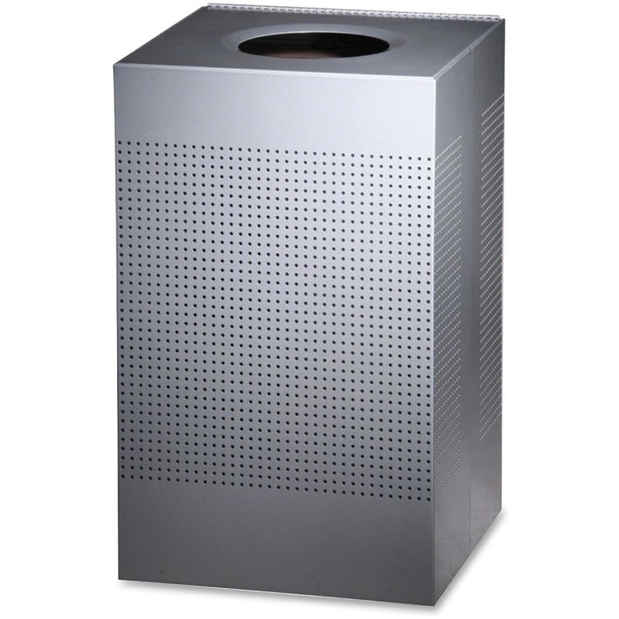 Rubbermaid Commercial Silhouettes 20G Waste Container - 20 gal Capacity - Square - Perforated, Fire-Safe, Durable - 30.4' Height x 18.4' Width x 18.4' Depth - Steel, Metal - Silver Metallic - 1 Each 