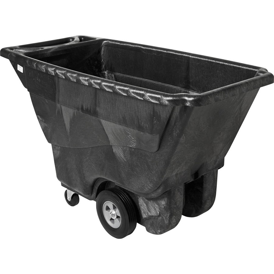 Rubbermaid Commercial Structural Foam Tilt Dump Truck - 850 lb Load Capacity - Structural Foam - Black - 1 Each 