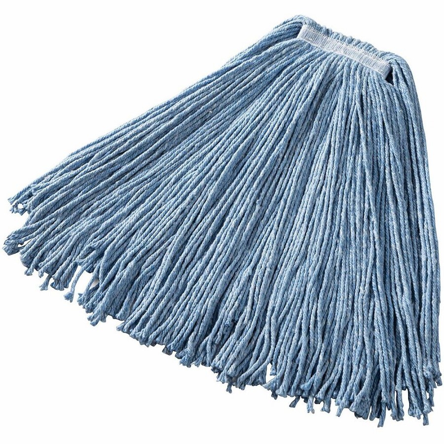 Rubbermaid Commercial 1' Headband Dura Pro Wet Mop - Cotton Head - 4-ply, Cut Ends, Absorbent, Durable - Blue - 12 / Carton 