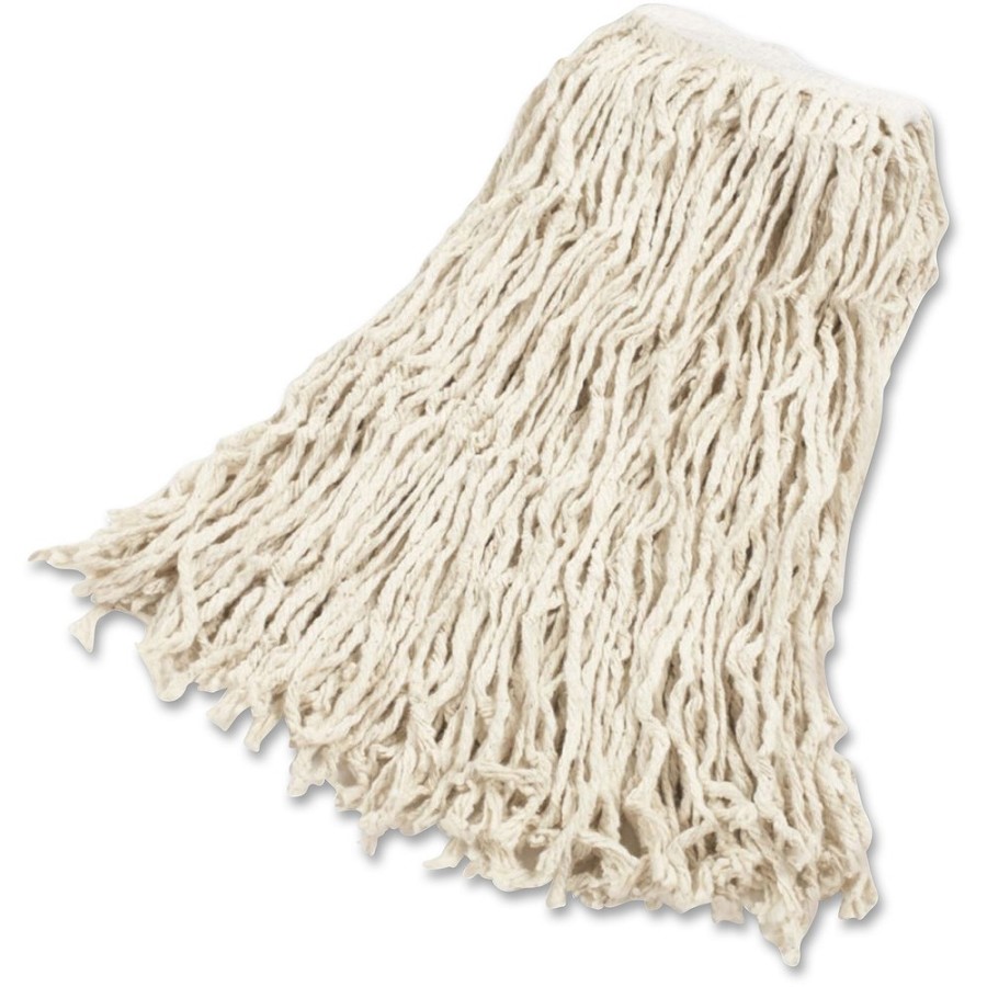 Rubbermaid Commercial 1' Headband Value Cotton Wet Mop - Cotton - White - 12 / Carton 