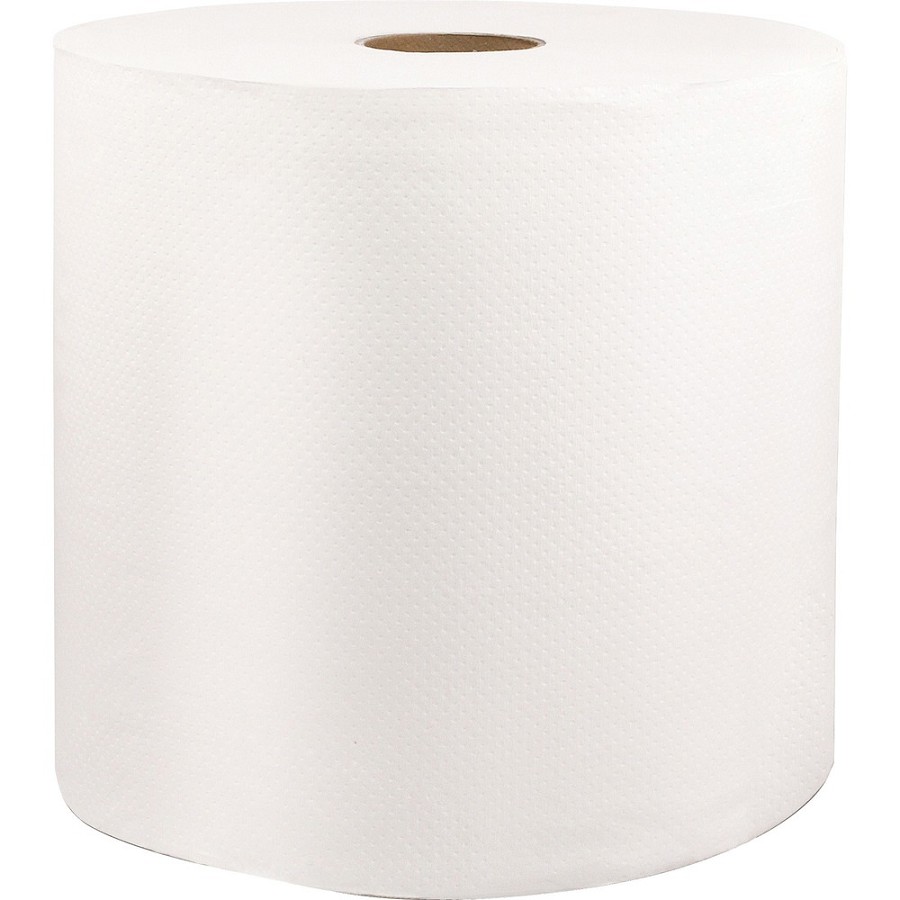 Livi VPG Select 46528 Hard Wound Roll Towel - 1 Ply - 8' Width x 1000 ft Length - 1 45/64' Core - Embossed - White - Fiber - 6 / Carton 