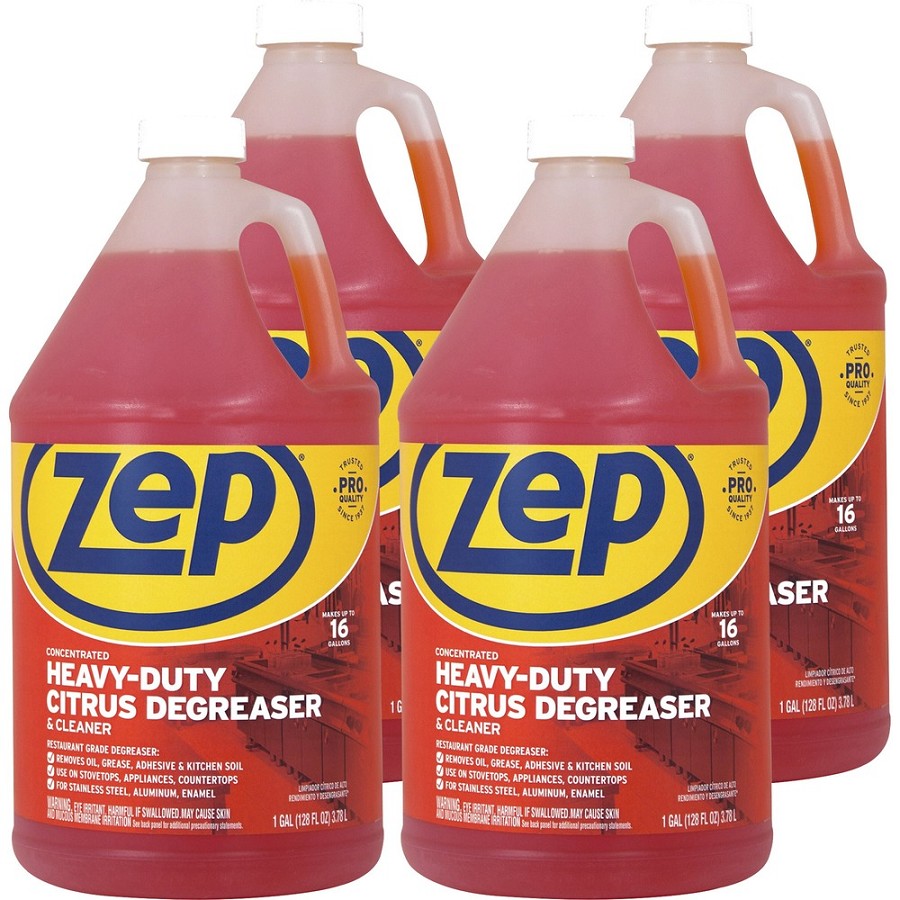Zep Heavy-Duty Citrus Degreaser - Concentrate - 128 fl oz (4 quart) - Heavy Duty - Orange - 4 / Carton 