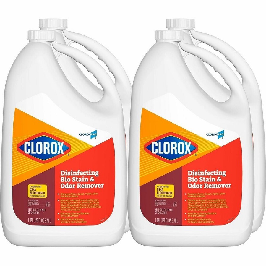 CloroxPro Disinfecting Bio Stain & Odor Remover Refill - For Multi Surface - Liquid - 128 fl oz (4 quart) - Recommended For: Stain Remover, Odor Remover, Soil Remover, Blood Remover, Vomit Remover, Urine Remover, Sweat Remover, Body Oils, Bacteria Remover 