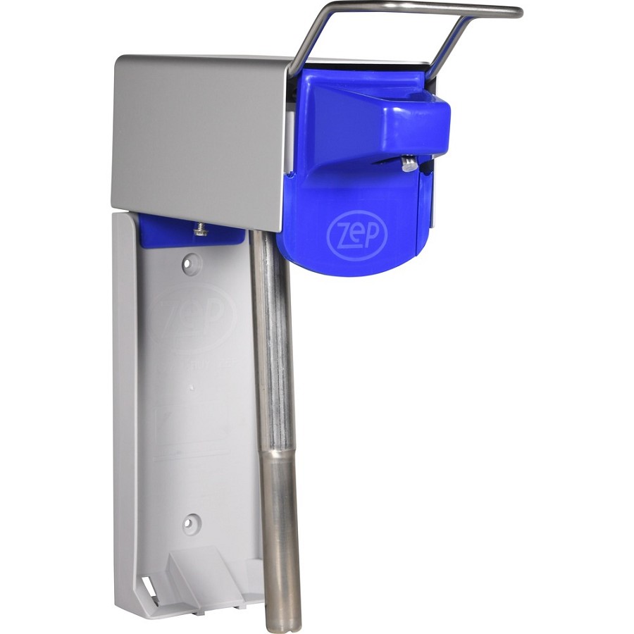 Zep D-4000 Heavy-Duty Plus Dispenser - Manual - 1 gal Capacity - Heavy Duty, Durable, Corrosion Resistant, Rust Resistant, Abrasion Resistant, Ergonomic Handle - Metallic Gray, Blue - 1 Each 