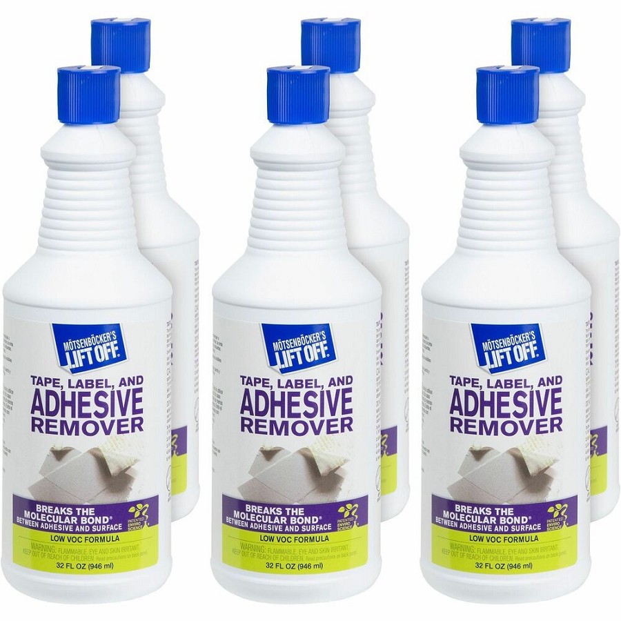 Mötsenböcker's Lift Off Tape/Label Adhesive Remover - 1 quart - For Tape Adhesive, Label Adhesive, Grease, Oil Gum, Tar, Spray Adhesive, Sticker Adhesive, Chewing Gum, Wax, Glue, Residue Remover - White - 6 / Carton 