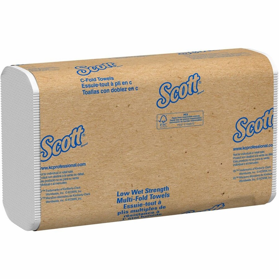 Scott Essential Low Wet Strength Towels - C-fold - 10.10' Width x 13.10' Length - White - 200/Pack - 12 / Carton 
