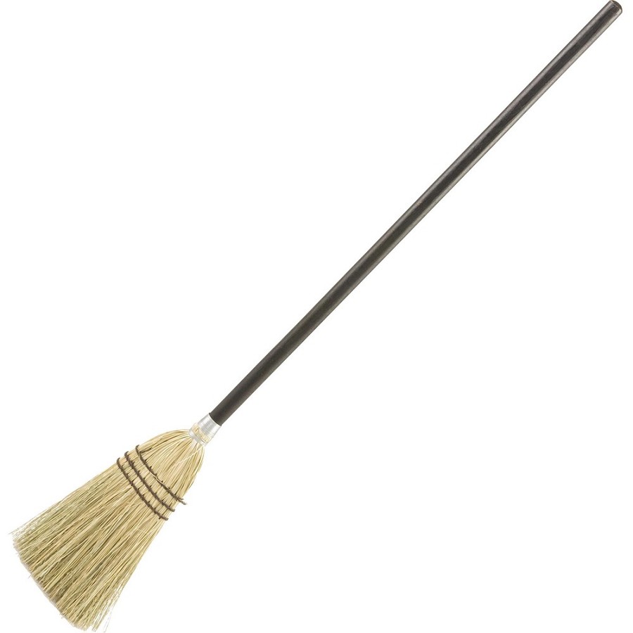 Rubbermaid Commercial Wood Handle Lobby Corn Broom - Corn Fiber Bristle - 12' Brush Face - 38' Overall Length - Wood Handle - 12 / Carton 