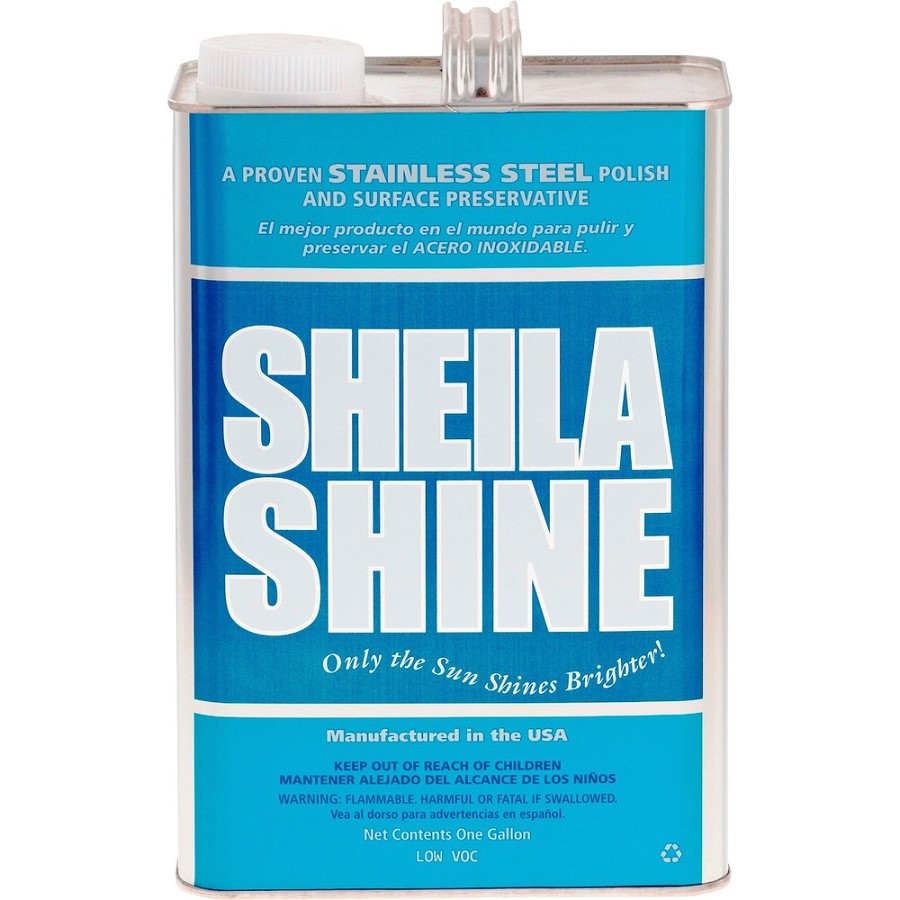 Sheila Shine Cleaner Polish - 128 fl oz (4 quart) - Fingerprint Resistant, Water Repellent - Blue, White - 4 / Carton 