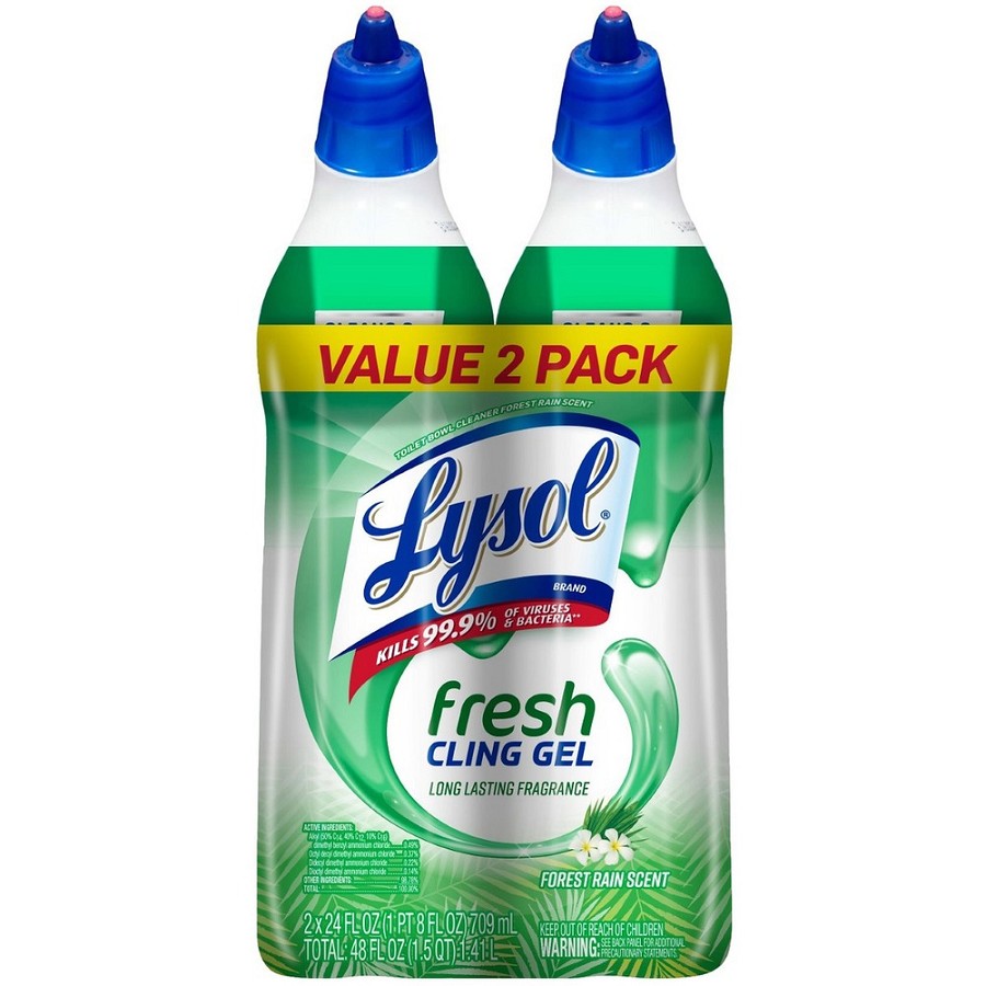 Lysol Clean/Fresh Toilet Cleaner - Ready-To-Use - 24 fl oz (0.8 quart) - Country Scent - Disinfectant - Blue, White - 2/Pack - 4 / Carton 