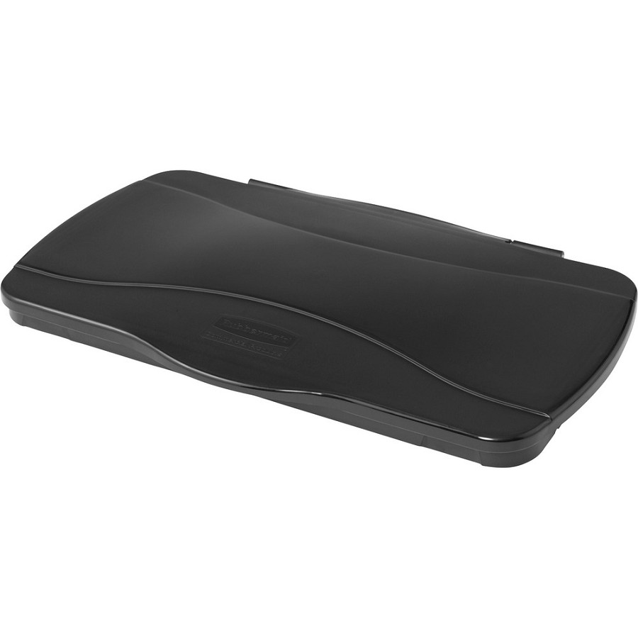 Rubbermaid Commercial Slim Jim Hinged Waste Container Lids - Rectangular - Black - 4 / Carton 