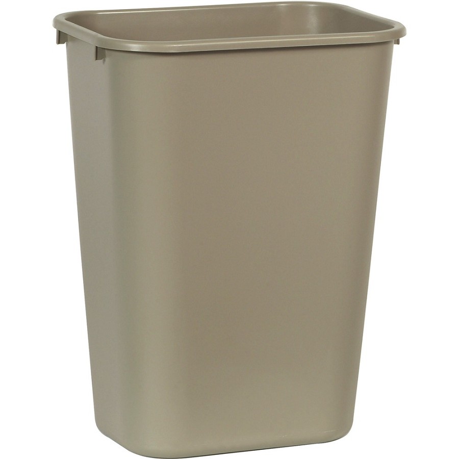 Rubbermaid Commercial 41 QT Large Deskside Wastebaskets - 10.25 gal Capacity - Rectangular - Dent Resistant, Durable, Rust Resistant, Easy to Clean - 20' Height x 11.3' Width x 15.3' Depth - Plastic - Beige - 12 / Carton 