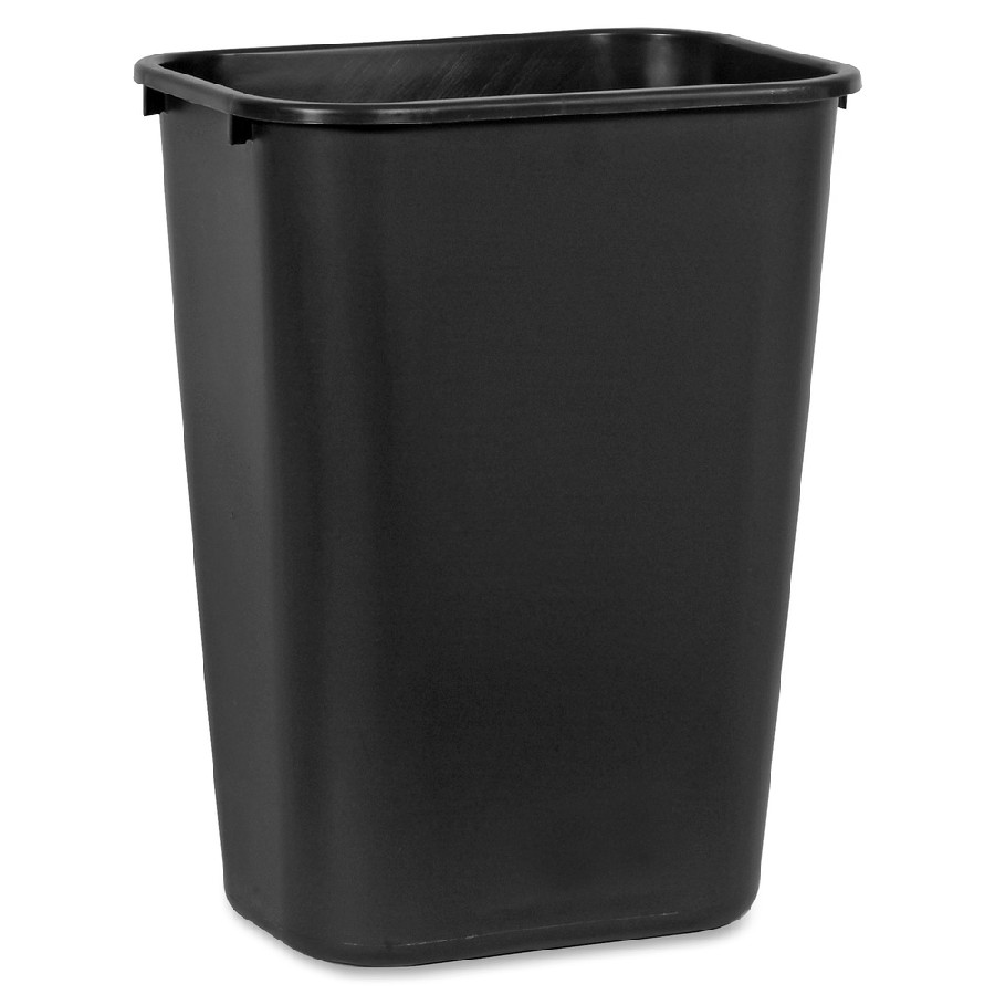 Rubbermaid Commercial 41 QT Large Deskside Wastebaskets - 10.25 gal Capacity - Rectangular - Dent Resistant, Durable, Rust Resistant, Easy to Clean - 20' Height x 11.3' Width x 15.3' Depth - Plastic - Black - 12 / Carton 