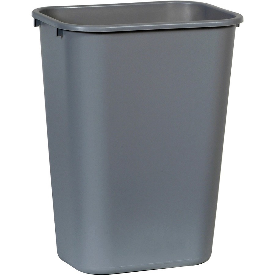 Rubbermaid Commercial 41 QT Large Deskside Wastebaskets - 10.25 gal Capacity - Rectangular - Dent Resistant, Durable, Rust Resistant, Easy to Clean - 20' Height x 11.3' Width x 15.3' Depth - Plastic - Gray - 12 / Carton 