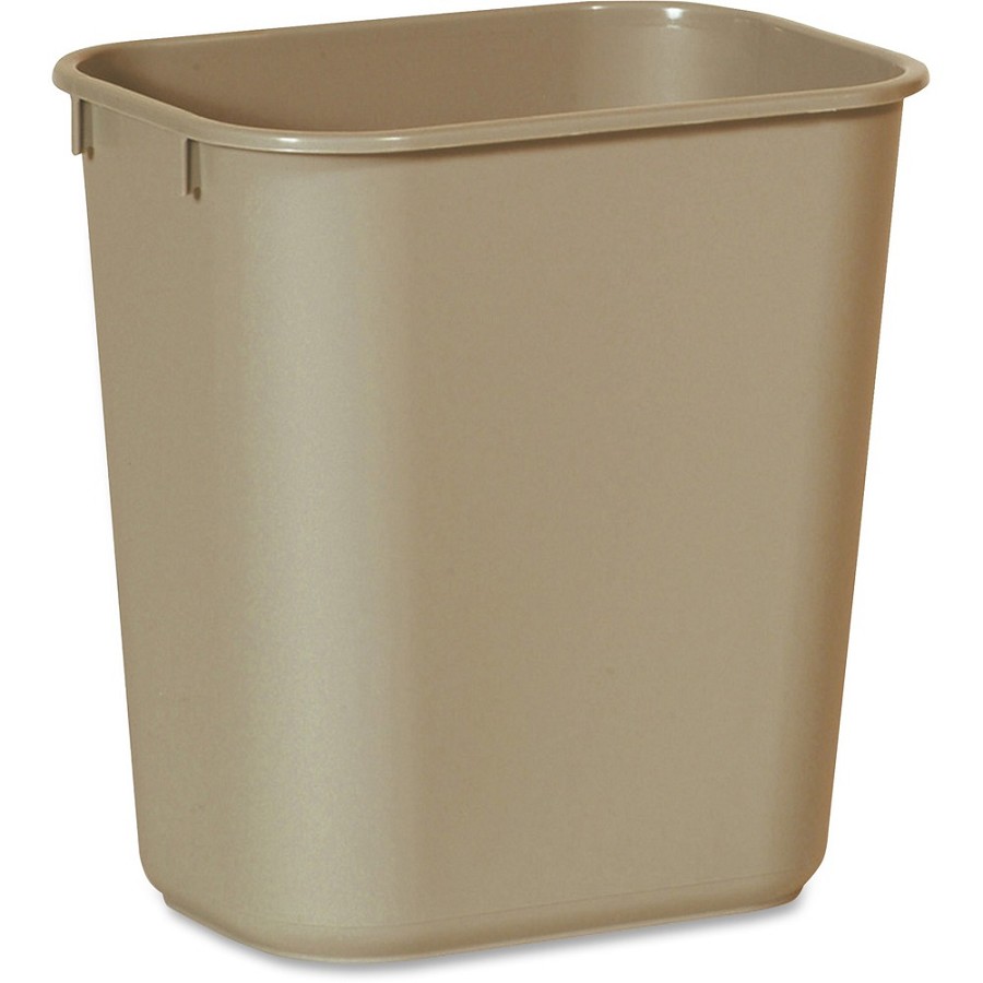 Rubbermaid Commercial 13 QT Standard Deskside Wastebaskets - 3.25 gal Capacity - Rectangular - Dent Resistant, Rust Resistant, Easy to Clean, Durable - 12.1' Height x 8.3' Width x 11.4' Depth - Plastic - Beige - 12 / Carton 