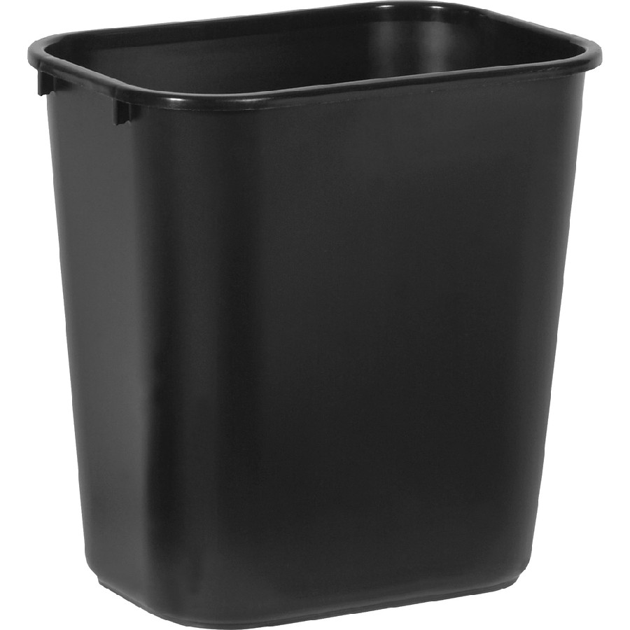 Rubbermaid Commercial 28 QT Medium Deskside Wastebaskets - 7 gal Capacity - Rectangular - Dent Resistant, Durable, Rust Resistant, Easy to Clean - 15' Height x 10.5' Width x 14.5' Depth - Plastic - Black - 12 / Carton 