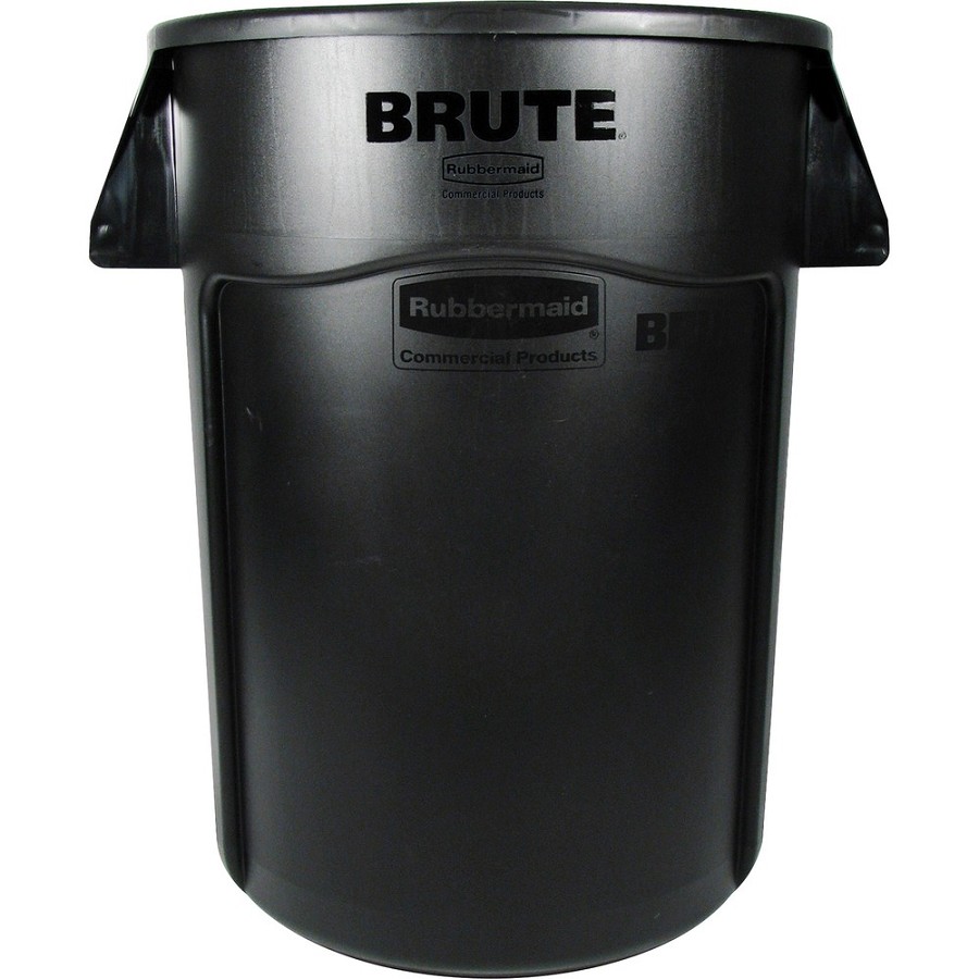 Rubbermaid Commercial Brute 44-Gallon Vented Utility Containers - 44 gal Capacity - Round - Handle, Heavy Duty, Reinforced, UV Coated, Damage Resistant, Warp Resistant - 31.5' Height x 24' Diameter - Plastic - Black - 4 / Carton 
