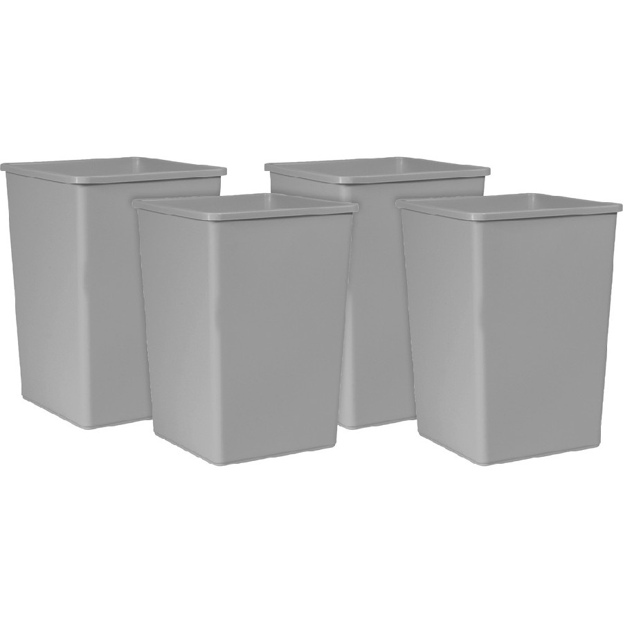 Rubbermaid Commercial Untouchable 35-gallon Container - 35 gal Capacity - Square - Crack Resistant, Durable - 27.6' Height x 19.5' Width - Linear Low-Density Polyethylene (LLDPE) - Gray - 4 / Carton 