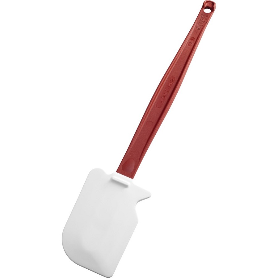 Rubbermaid Commercial 13-1/2' High Heat Scraper - Silicone Blade - Nylon Handle13.5' Length - Scratch Resistant, Flexible, Dishwasher Safe, Stain Resistant, Easy to Clean, Heat Resistant - Red - 24 / Carton 