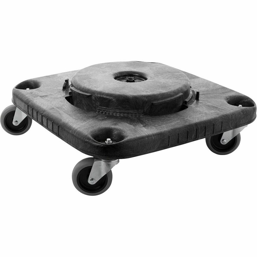 Rubbermaid Commercial Brute Square Container Dolly - 300 lb Load Capacity - Plastic - 17.25' Width x 6.25' Height - Black - 2 / Carton 
