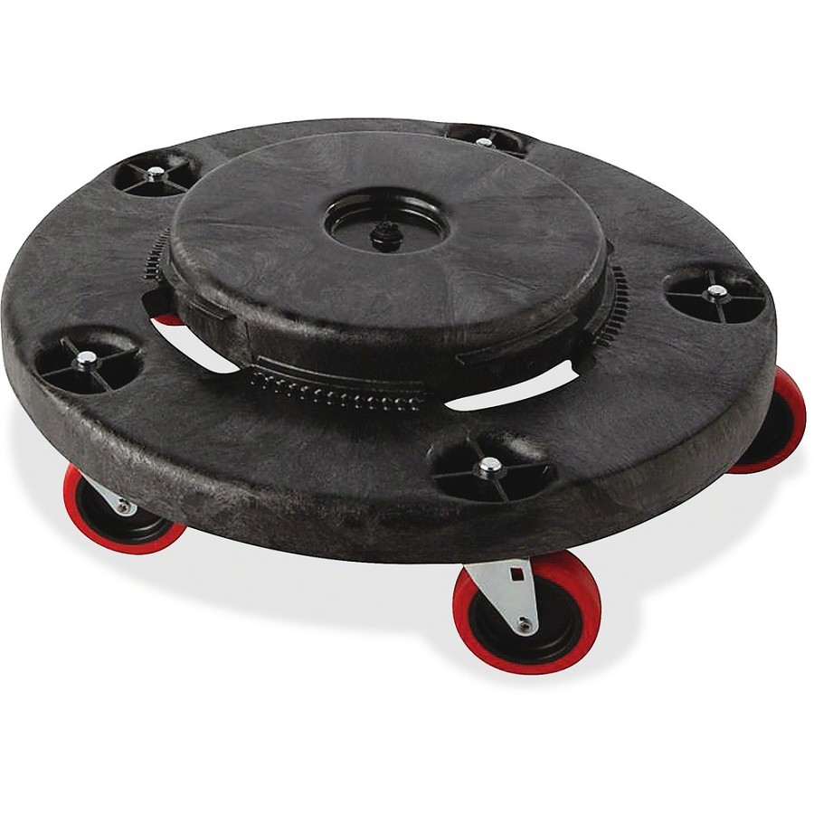 Rubbermaid Commercial Brute Quiet Dolly - 350 lb Load Capacity - Plastic - 6.60' Height - Black - 2 / Carton 