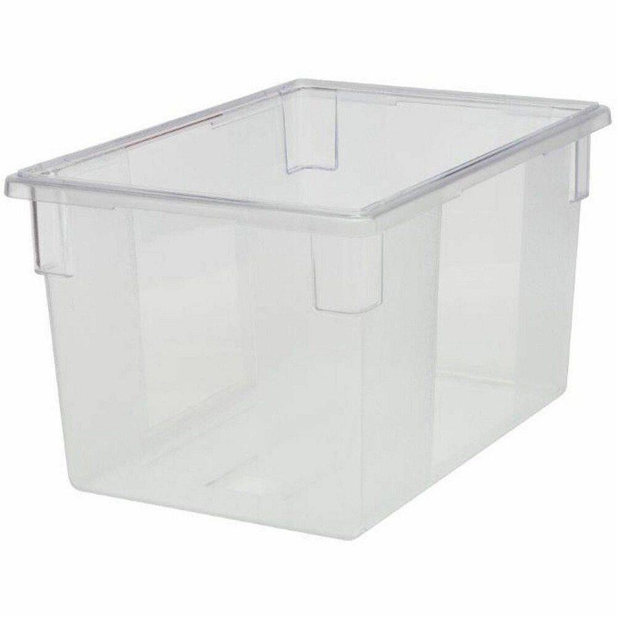 Rubbermaid Commercial 21.5-Gallon Food/Tote Boxes - Transporting, Storing - Dishwasher Safe - Clear - Plastic, Polycarbonate Body - 6 / Carton 