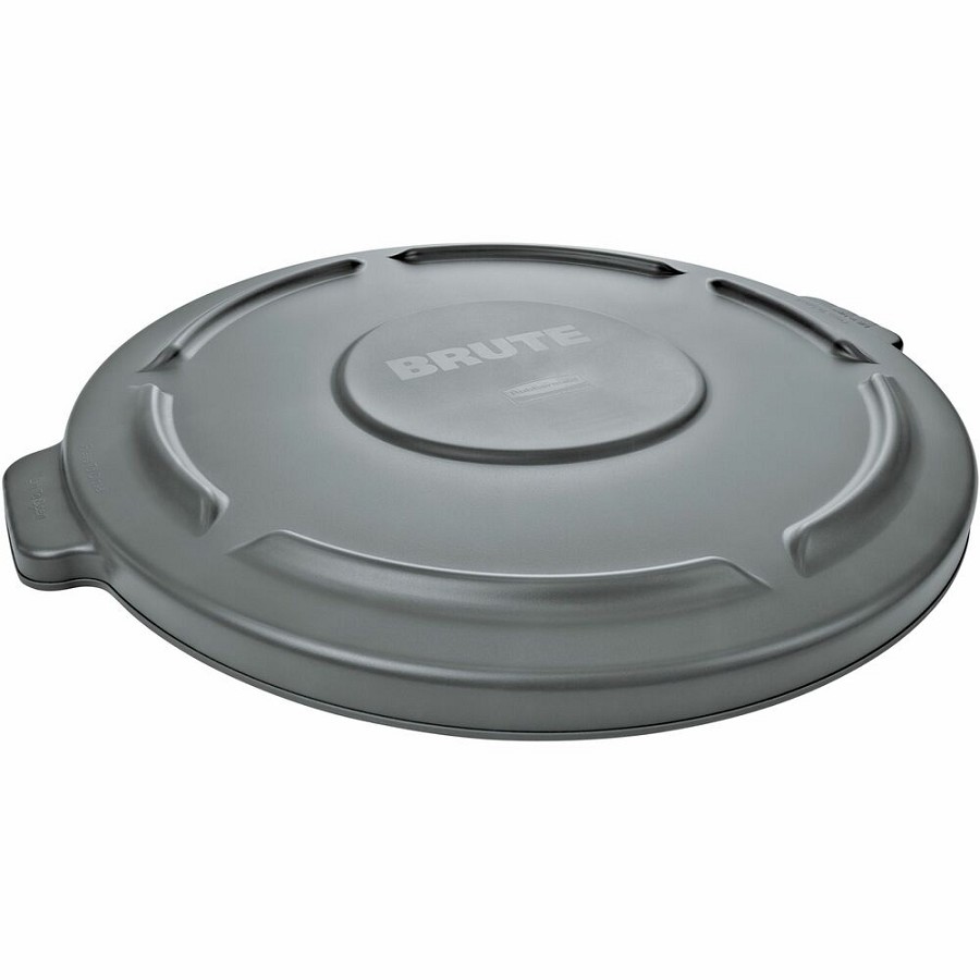 Rubbermaid Commercial Brute 55-gallon Container Lid - Round - Plastic - Gray - 3 / Carton 