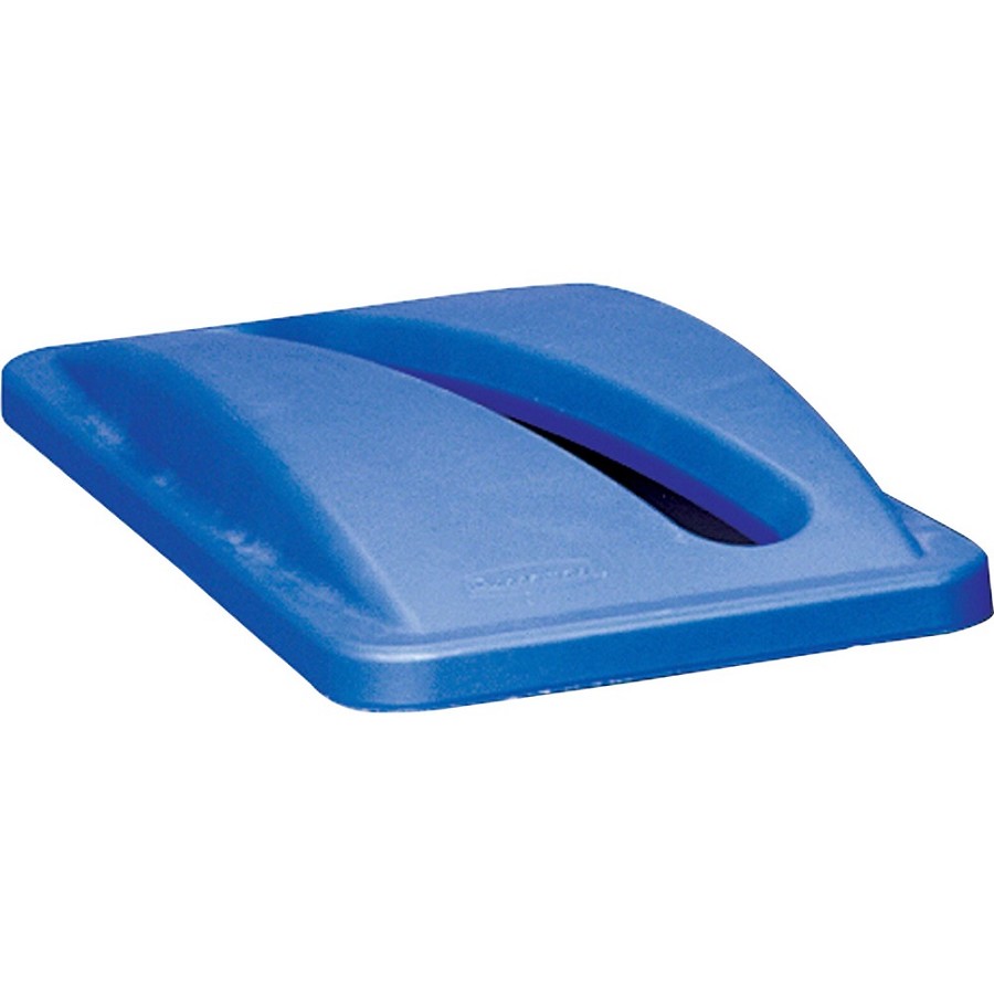 Rubbermaid Commercial Slim Jim Paper Recycling Container Lids - Rectangular - Resin - Blue - 4 / Carton 
