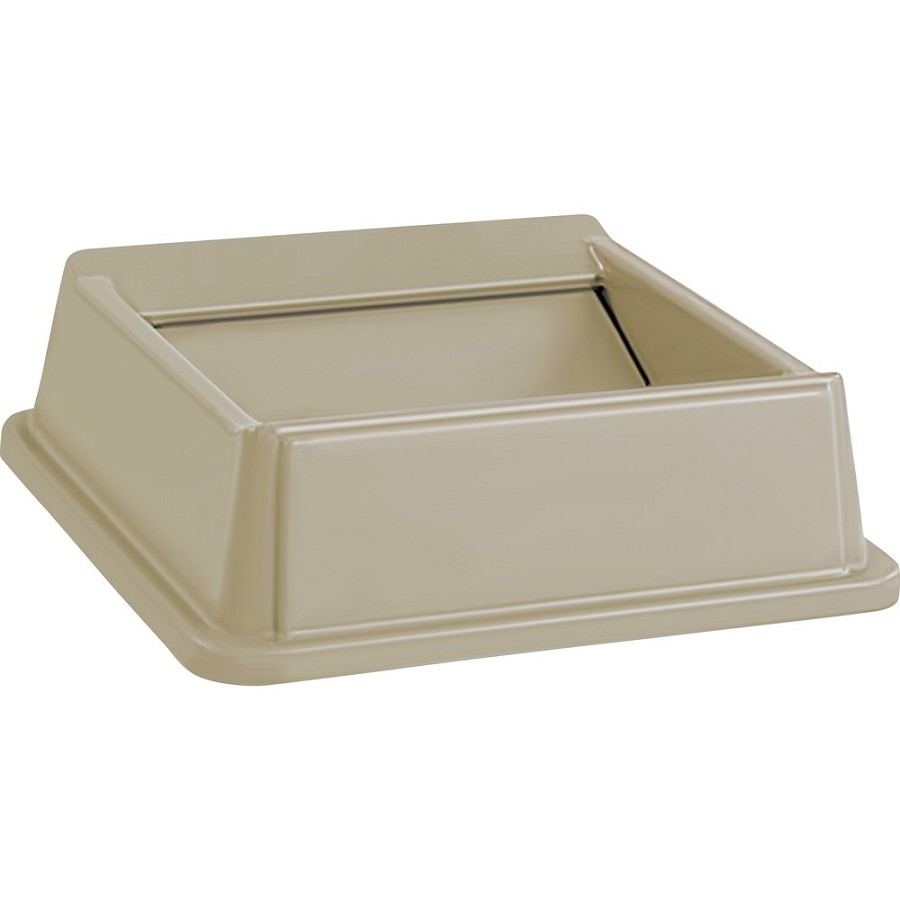 Rubbermaid Commercial Untouchable Square Swing Top - Square - Beige - 4 / Carton 