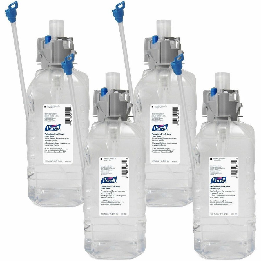 PURELL 1500mL Refill Fresh Scent Foam Soap - Fresh Scent - 1.59 quart - Kill Germs - Hand - Clear - Dye-free, Paraben-free, Phthalate-free, Hygienic - 4 / Carton 